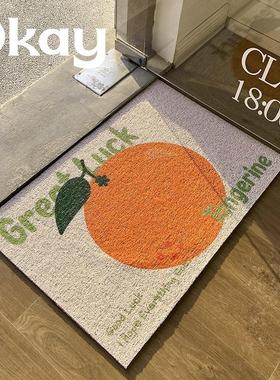 okay金钱橘 家用好物入户门地垫简约ins防滑除尘耐脏丝圈可裁剪