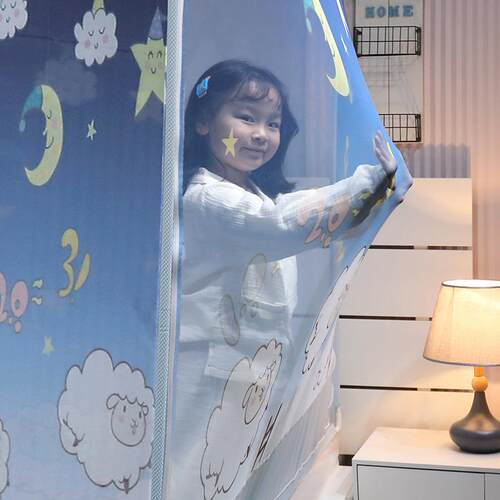 2025新款A类蚊帐家用卧室回底床笠款防摔儿童宝宝婴儿防止掉床