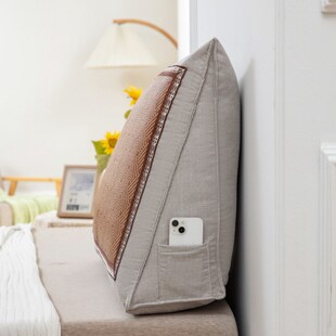 藤席三角靠枕客厅沙发护腰靠垫卧室床头靠背枕榻榻米床靠腰枕夏季