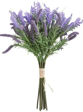 紫色薰衣草仿真花束塑料假花客厅餐桌玄关摆设花卉装饰品拍照道具