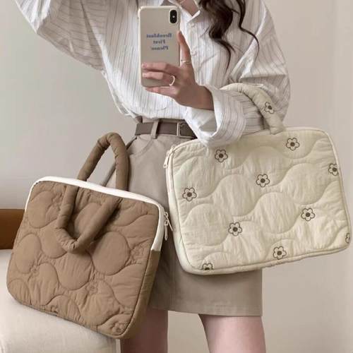 韩式鲜花笔记本包为妇女13英寸11英寸背包化妆品包保护套文件袋