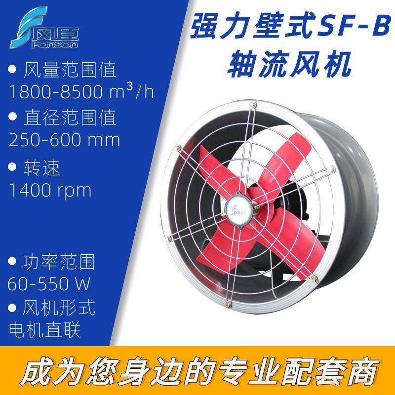 SF-B强力壁式轴流风机工厂通风换气电房抽气排风机排烟吹风机