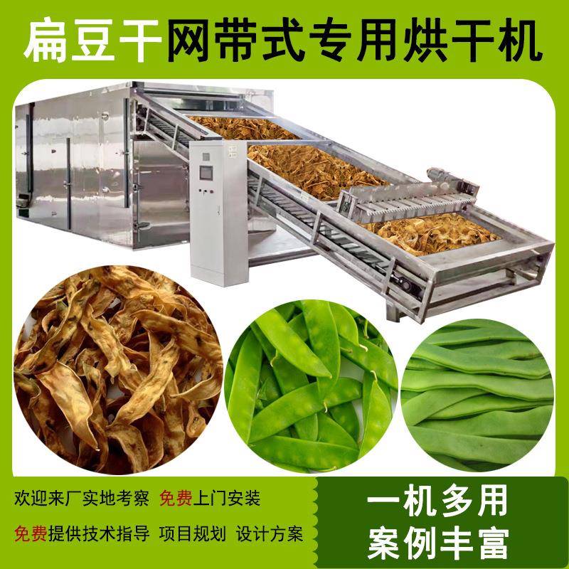 大型扁豆烘干设备四季豆扁豆烘干机商用自动网带式中药材烘干房