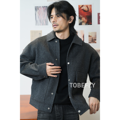 Tobefly100绵羊毛保暖双面呢夹克
