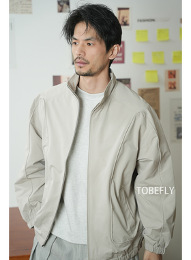 Tobefly立体包边简约纯色立领夹克26春季新款通勤百搭外套2661