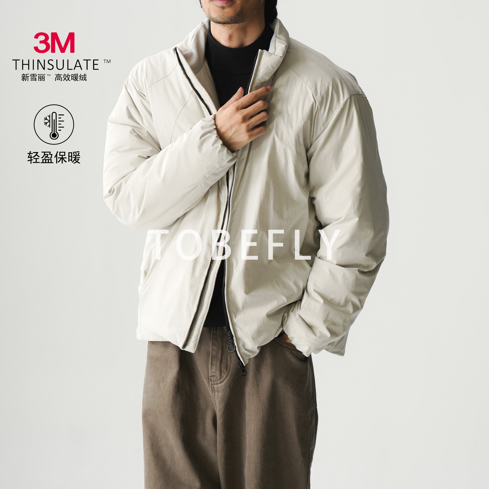 3M新雪丽暖绒立领棉服