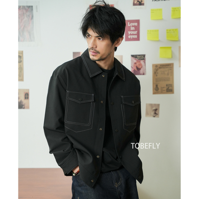 经典简约休闲翻领夹克26春秋季新款通勤百搭上衣外套2373