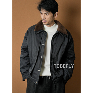 Tobefly美式复古翻毛领双层领设计感棉服冬季加厚保暖外套BF001