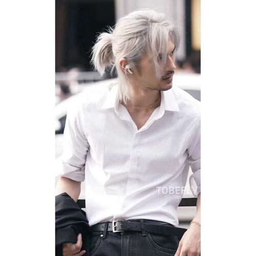 Tobefly商务百搭黑色白色衬衫