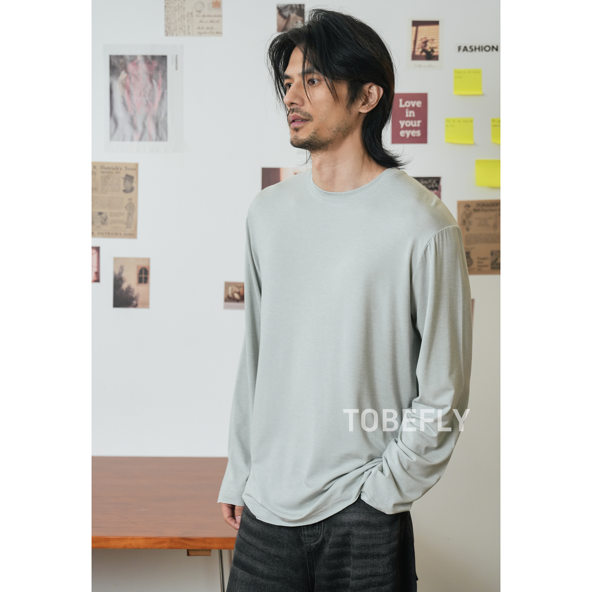 180克莱赛尔羊毛混纺打底T恤