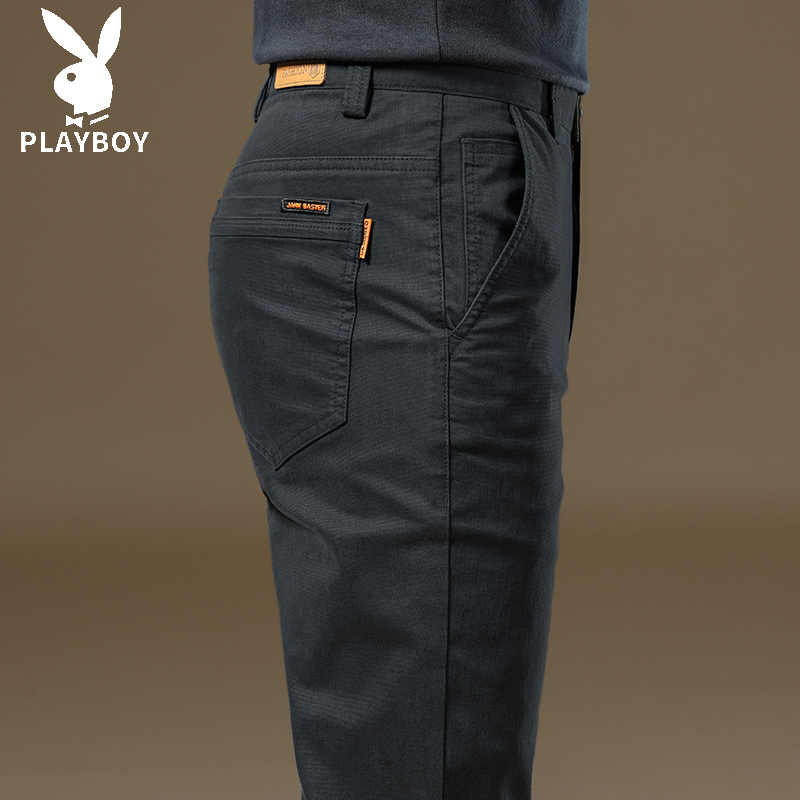 花花公子高端纯棉休闲裤男秋季
