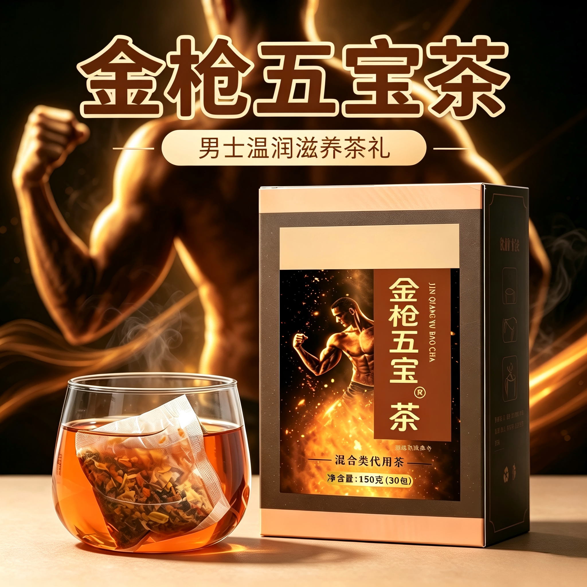 男士金枪五宝茶人参花茶
