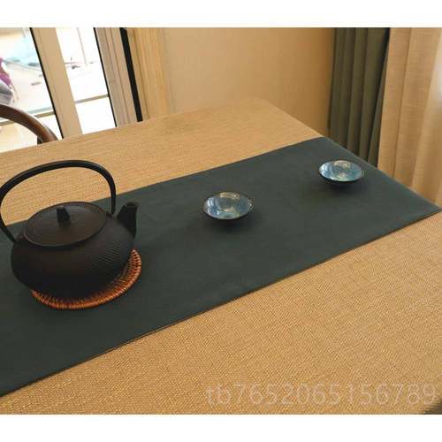 正品色桌旗中式禅意蓝色茶席式中国风茶桌布棉日旗麻茶艺茶复古茶
