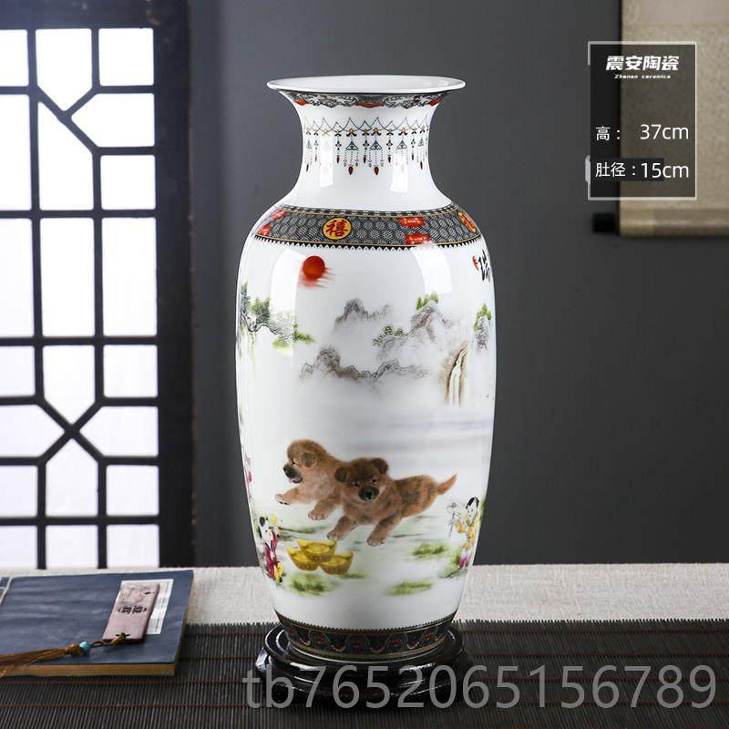 正品景德镇陶鸿运当头落水地干花养富贵竹花瓶现代客瓷酒柜厅装饰,家居饰品,花瓶,淘宝优惠券,粉丝福利购,淘宝优惠卷