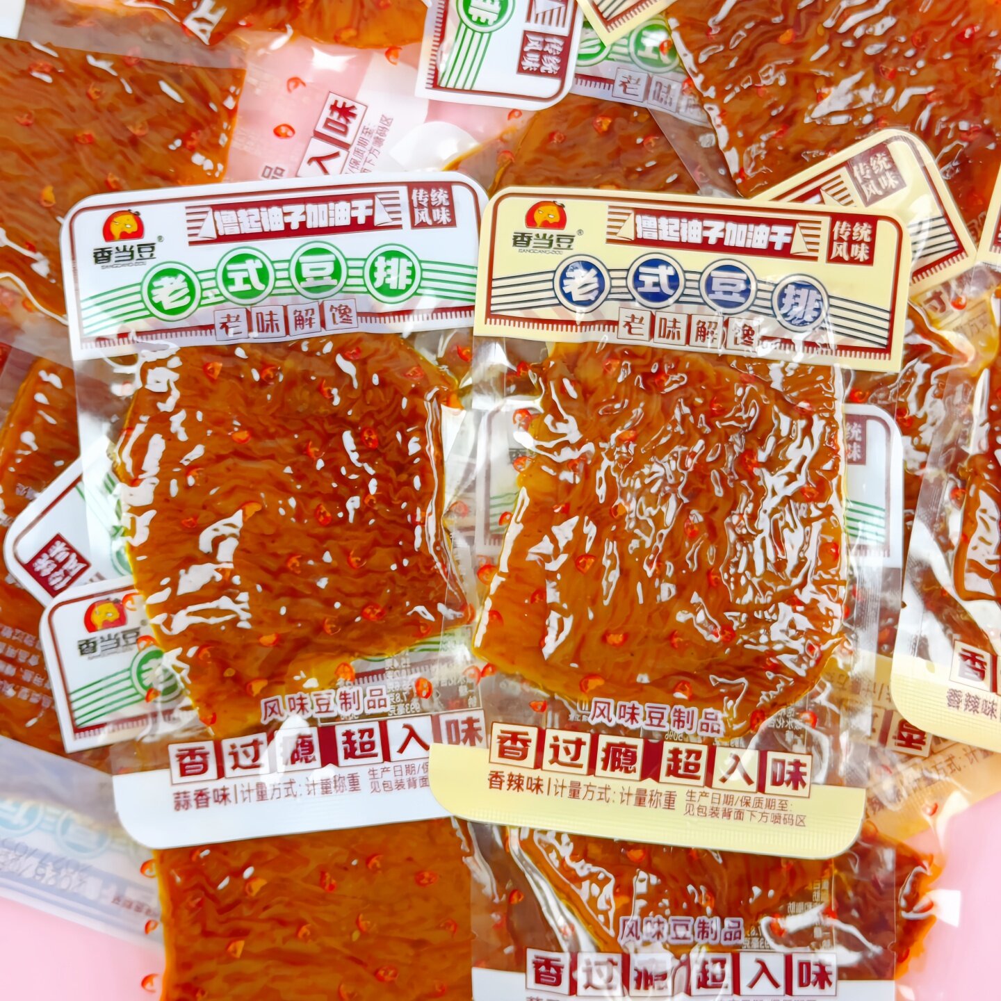 香当豆老式豆排辣味解馋零食小包装传统风味豆制品面筋蒜香香辣味