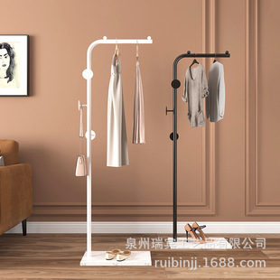 简易挂衣架室内落地家用衣帽架轻奢大理石晾衣架不占空间小型批发
