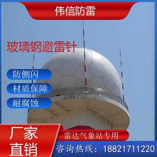 高透波抗干扰接闪器 6米气象站玻璃钢避雷针 耐腐蚀避雷杆
