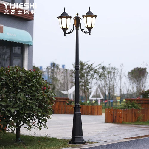 欧式双头庭院灯家用室外复古花园灯别墅小区公园马路灯庭院景观灯
