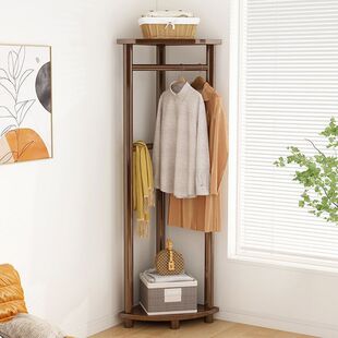 转角衣帽架家用简易客厅角落立式 挂衣架入门玄关靠墙多功能置物架