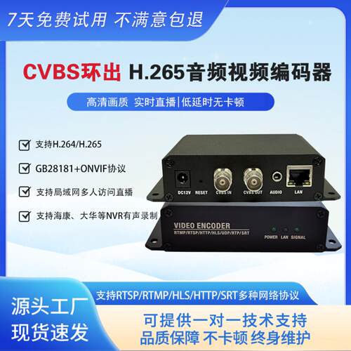 CVBS环出高清H265视频监控设备