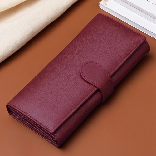 小众简约长款钱包女款2025新款小清新搭扣钱夹韩多功能手拿手机包