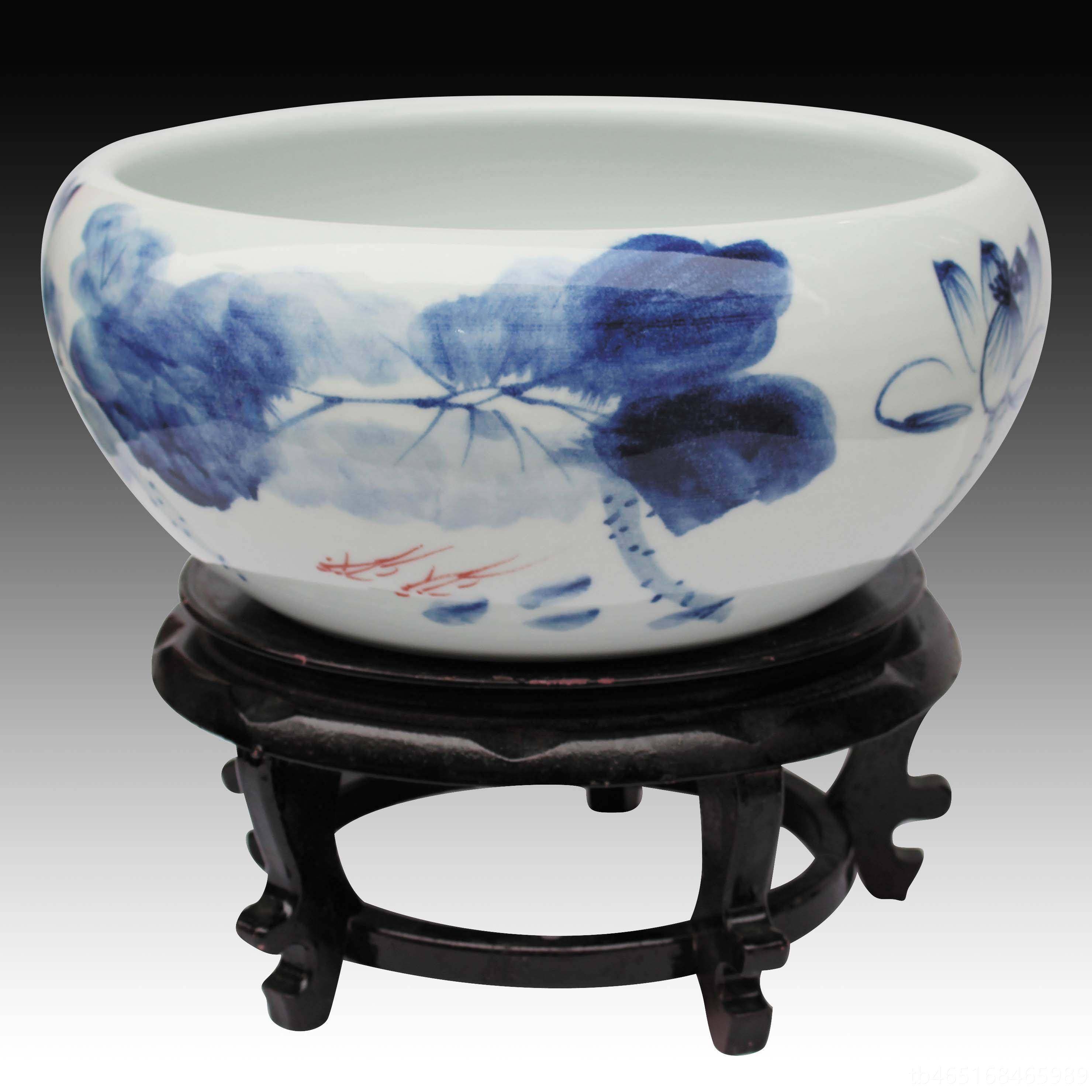 高档景镇手工陶瓷荷鱼缸养金厅鱼盆花盆乌龟缸德碗莲睡莲盆客风水,宠物/宠物食品及用品,桌面缸,淘宝优惠券,粉丝福利购,淘宝优惠卷