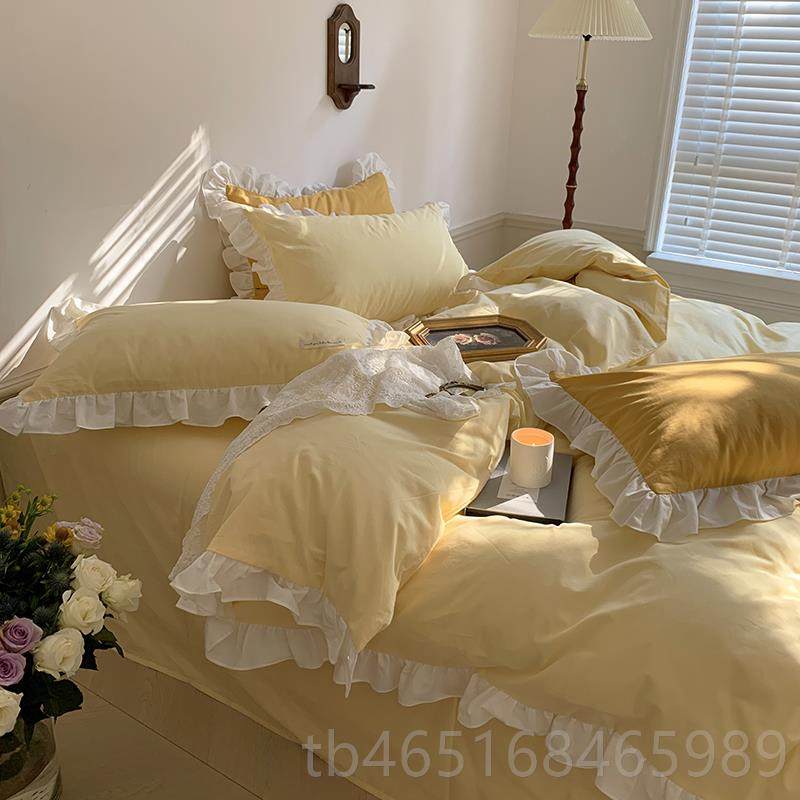 高档纯棉公主花边四件套薄荷绿清新纯色风蕾丝花边品.51/1.8m床上,床上用品,床品套件/四件套/多件套,淘宝优惠券,粉丝福利购,淘宝优惠卷