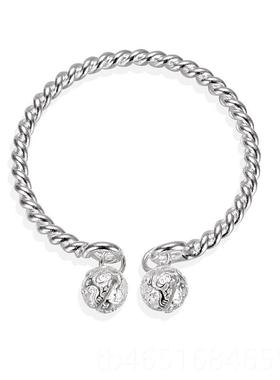 高档款9999纯银铃宫铛一步一响手女开口镯足银镯子2024新双铃实心