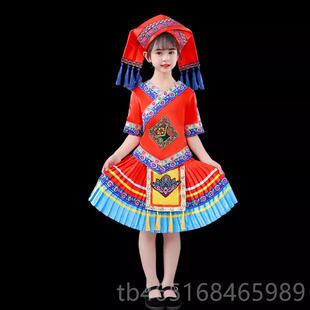 高档三布依童族侗族新款少数民族服装儿童舞演蹈出服三月男童女表