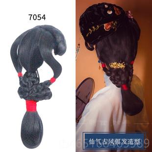 高档古装假发女手党残易固后定汉服复懒人一体式演出古脑勺发包发