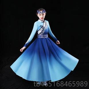高档儿童白蒙古舞演出服民族舞台童表女童马演筷子舞顶碗舞儿民族
