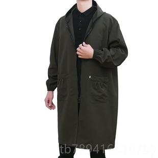 高档加套长士防水罩衣加厚长袖作拉链防男油成人单加绒外围裙工服