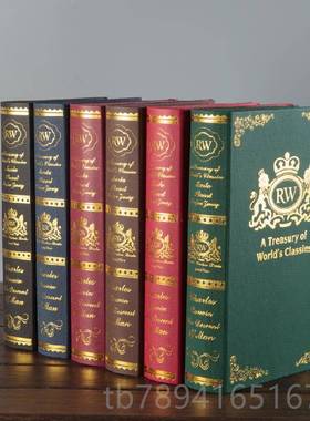 高档式复古室烫金假厅书仿真书欧饰品摆件展道具摆设办公书房书壳