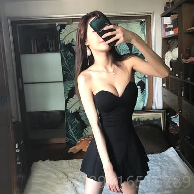 高档夜总裙店连衣色夏夜场女装性感辣妹裙气质黑胸收腰显瘦低胸抹