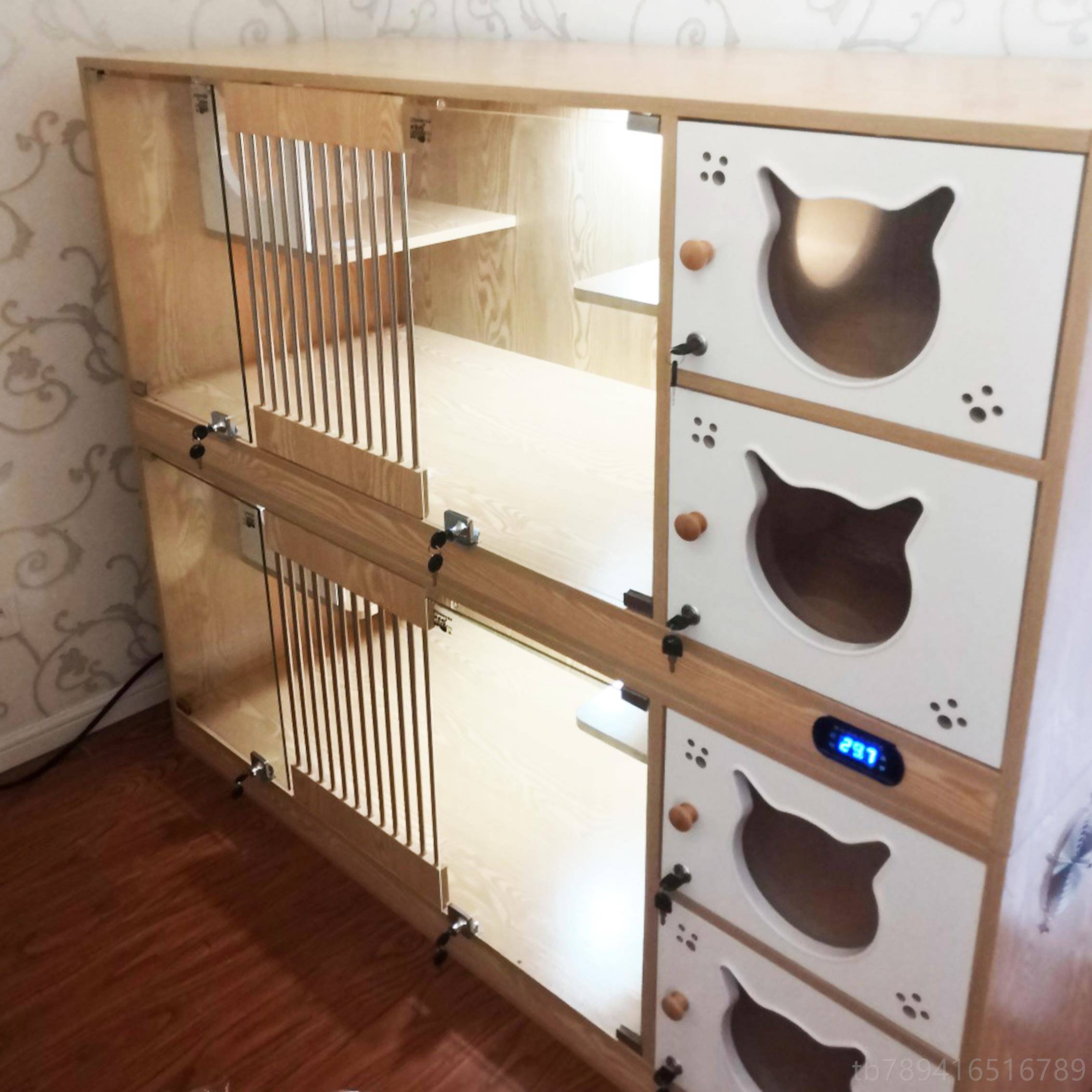 高档无猫别墅实木家用猫定柜繁育笼箱毛猫猫窝制恒温加热保温宠物
