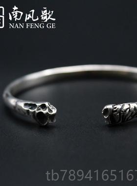 高档南风歌 原创设计 《2肋骨》手镯 95纯银情侣学生男女