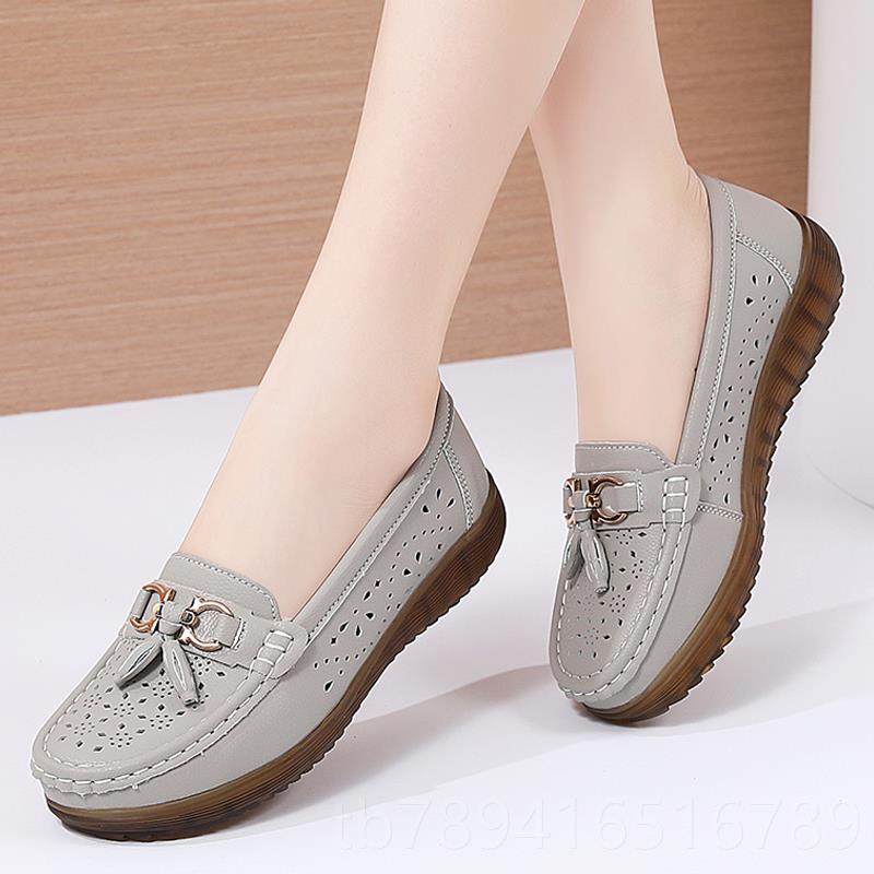 高档超软舒适厚底豆豆鞋秋季新款真皮软底妈牛底一脚女蹬中老年妈,女鞋,浅口单鞋,淘宝优惠券,粉丝福利购,淘宝优惠卷