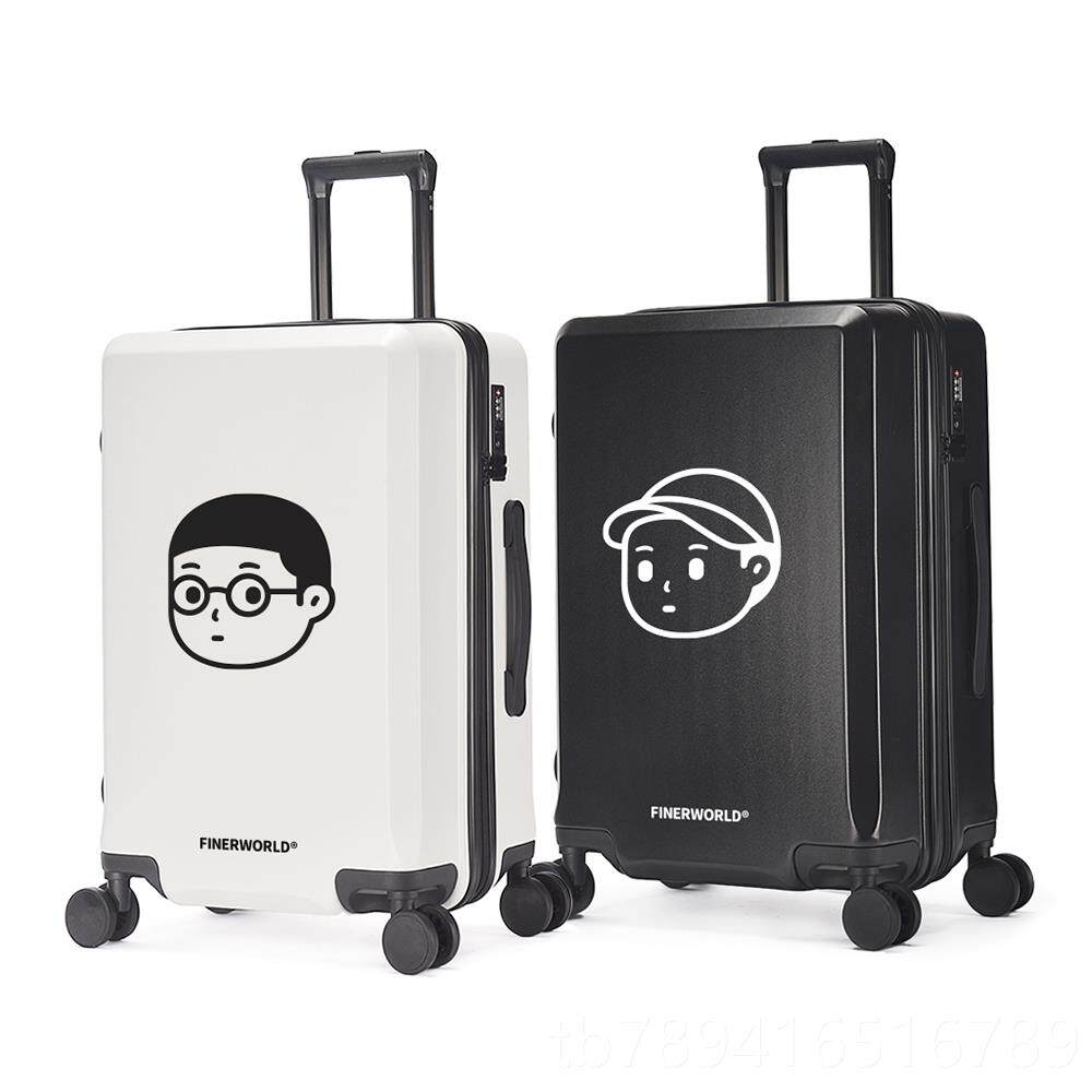 高档fine便rworld定图案行李箱女旅制行箱男登机24寸轻潮学生拉杆
