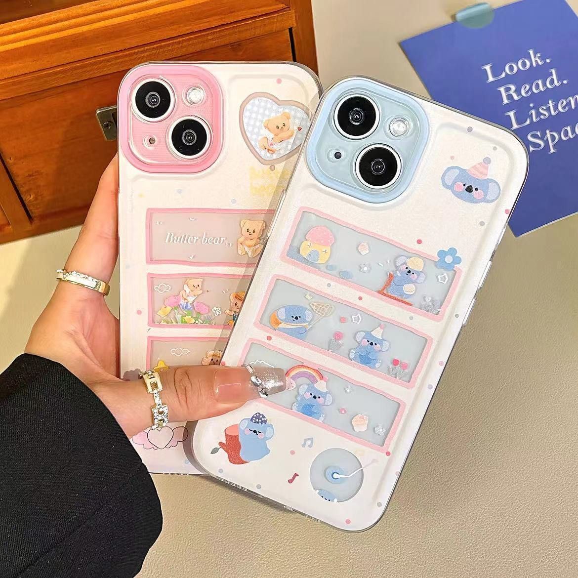 透明软15手机壳ins风iPhone13荣耀X60i可爱适用iQOOZ9X华为NOVA12情侣小熊考拉14ProMax卡通苹果16真我gt7pro