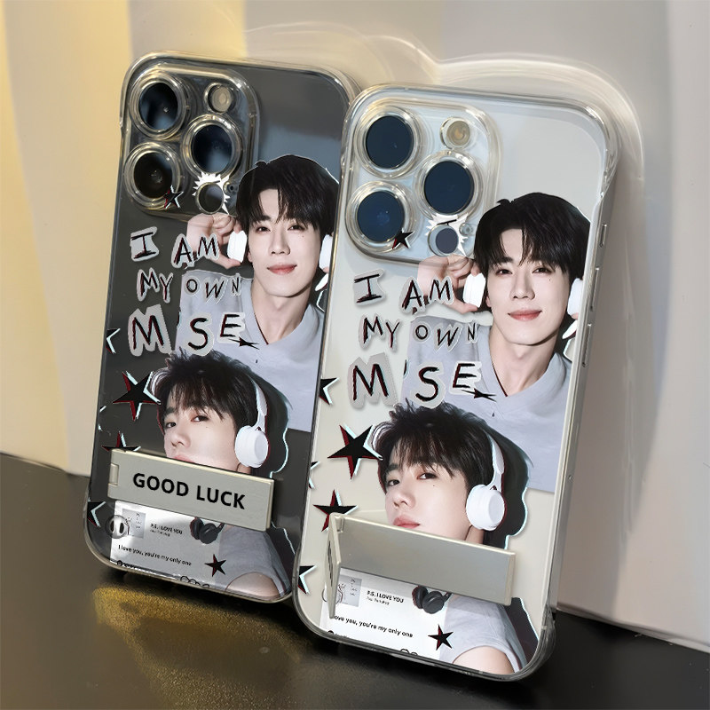 苹果15适用14ProMax耳机鹭卓超薄13少女心OPPOReno16手机壳硬带支架iPhone17透明无边框真我NEO7周边x300可爱