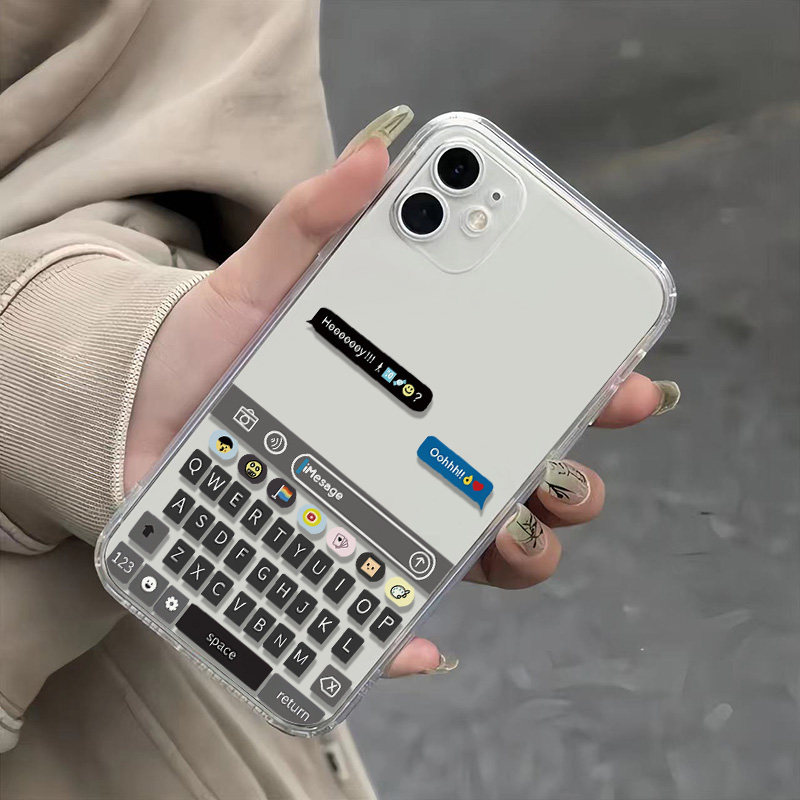 OOHH键盘iPhone17苹果14创意一加13T透明软15ProMax小众真我NEO7oppok12适用16PLUS手机壳ins风华为MATE80pro