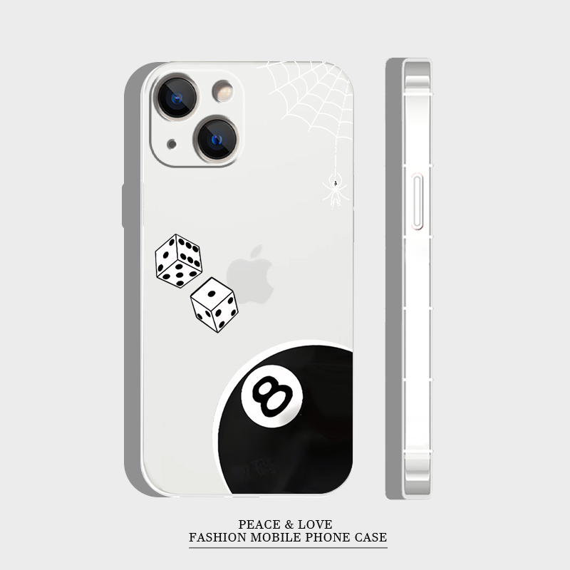 荣耀POWER简约黑台球8号ins风13苹果14ProMax适用12手机壳软iPhone16创意15plus华为HI畅享80S小众VIVOS20PRO