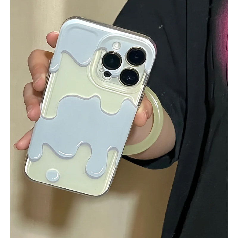 iQOO12华为Pura70手机壳iPhone15创意冰淇淋奶油13ProMax小清新苹果16透明软适用ins风VIVOs20小众红米NOTE14