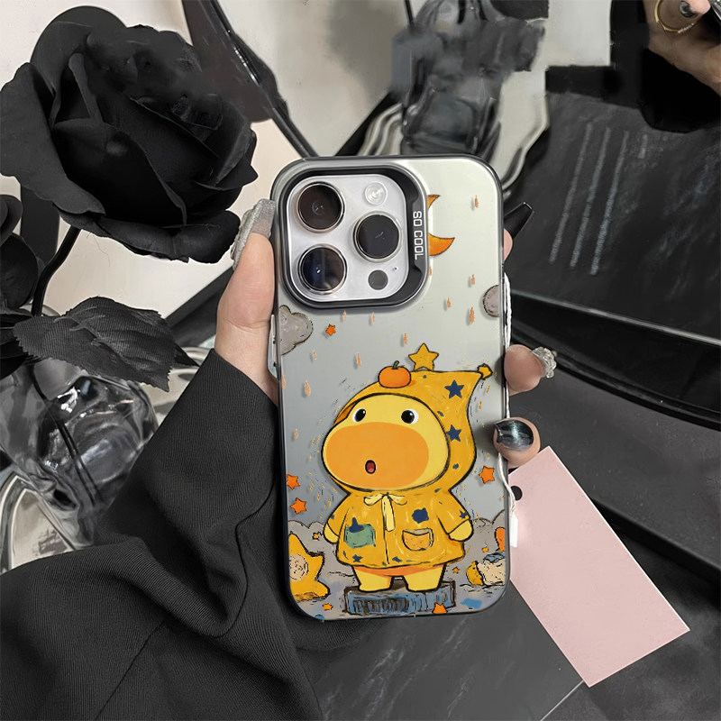 15ProMax适用14雨衣水豚噜噜iPhone17可爱红米TURBO5手机壳硬16彩银苹果13ins风VIVOx300高级感一加ACE5Ultra