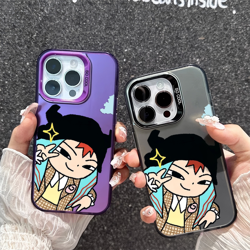 14plus彩银OPPOReno13适用12ProMax手机壳硬苹果16e潮酷比耶权志龙iPhone15高级感VIVOS30PROMINI创意红米k80