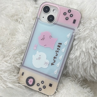 ins风华为mate70粉色游戏机苹果14适用iPhone15大孔OPPOreno13硬16pro手机壳12promax小众VIVOx200荣耀MAGIC7