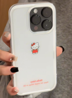 华为mate70大孔OPPOReno13硬16pro手机壳12promax可爱白色kitty猫苹果14适用iPhone15卡通VIVOx200s小清新k80