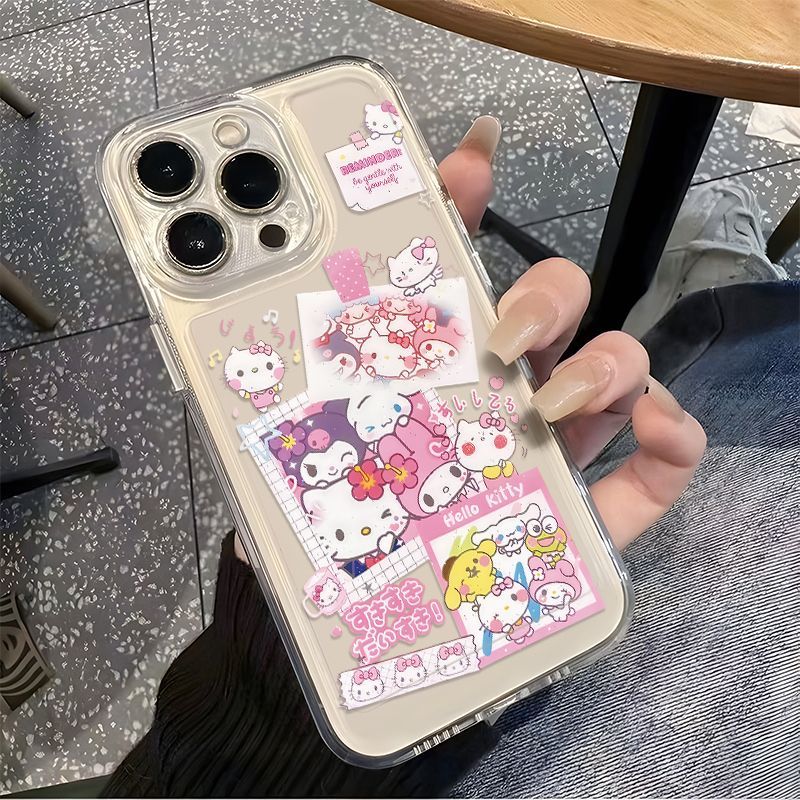 适用15promax透明软iPhone16手机壳苹果12可爱s20三丽鸥大合照iQOO13少女心华为nova14小清新OPPOFINDX8ULTRA