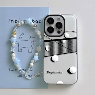 VIVOs20国潮iPhone16硬14plus手机壳带挂绳OPPOreno13适用小米15Ultra大孔苹果12promax许昕superman乒乓球桌