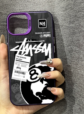 潮牌华为15promax硬OPPO真我neo7个性荣耀GT小米14彩银iPhone12欧美斯图桌球手机壳16plus适用VIVOx200苹果13